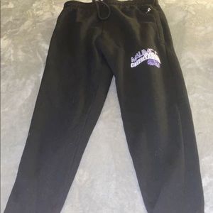 very cute plain black sweatpants.